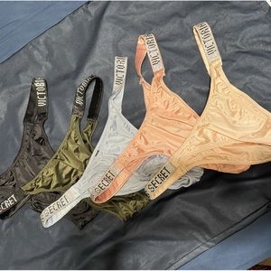 LOT OF 5 VICTORIAS SECRET BRAZILIAN BIKINI PANTIES (MOST NEW W/O TAGS) MEDIUM